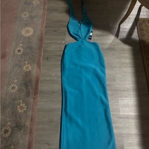 Fashion Nova Teal Backless‎ Dress